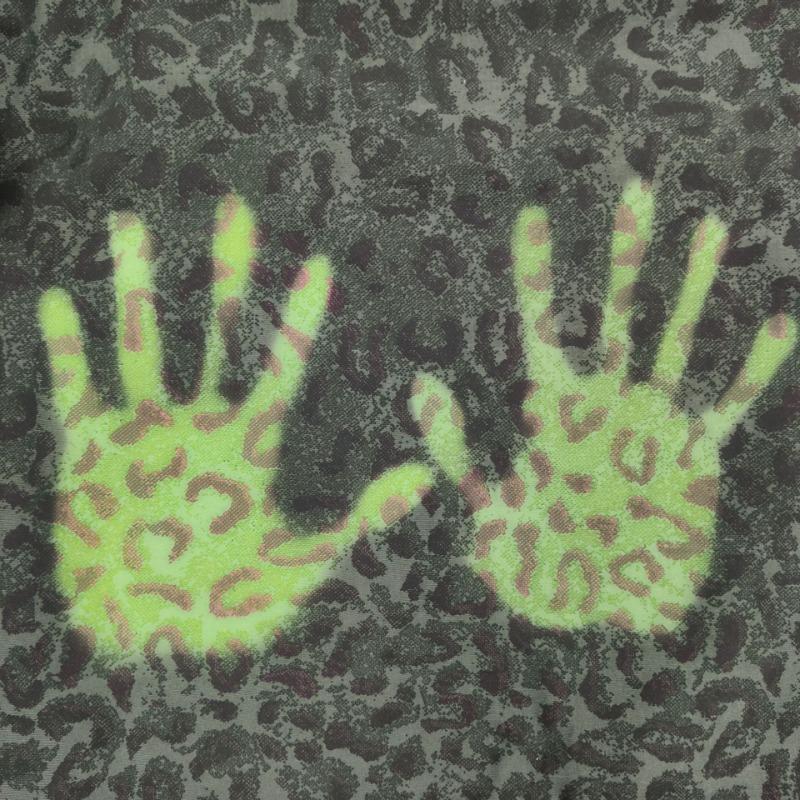 Leopard Printed Black Change Green Color Changing Camouflage Fabric Temperature Color-changing Elastic Fabric for Headgear Mask