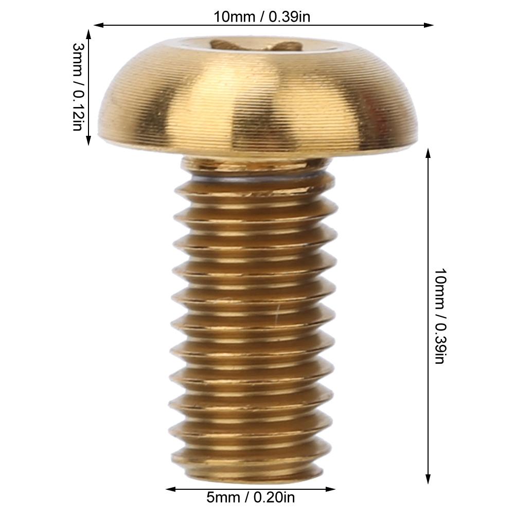 5pcs   Pack Titanium Alloy M5*12 Bicycle Water Bottle Cage Bolts M5*10 Disc Brake Screws