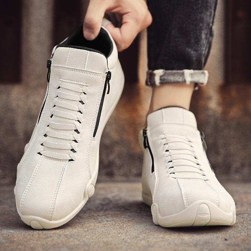 2024 Leder wasserdichte Low-Top-Freizeitschuhe Board-Schuhe Herrenschuhe im Hong Kong-Stil