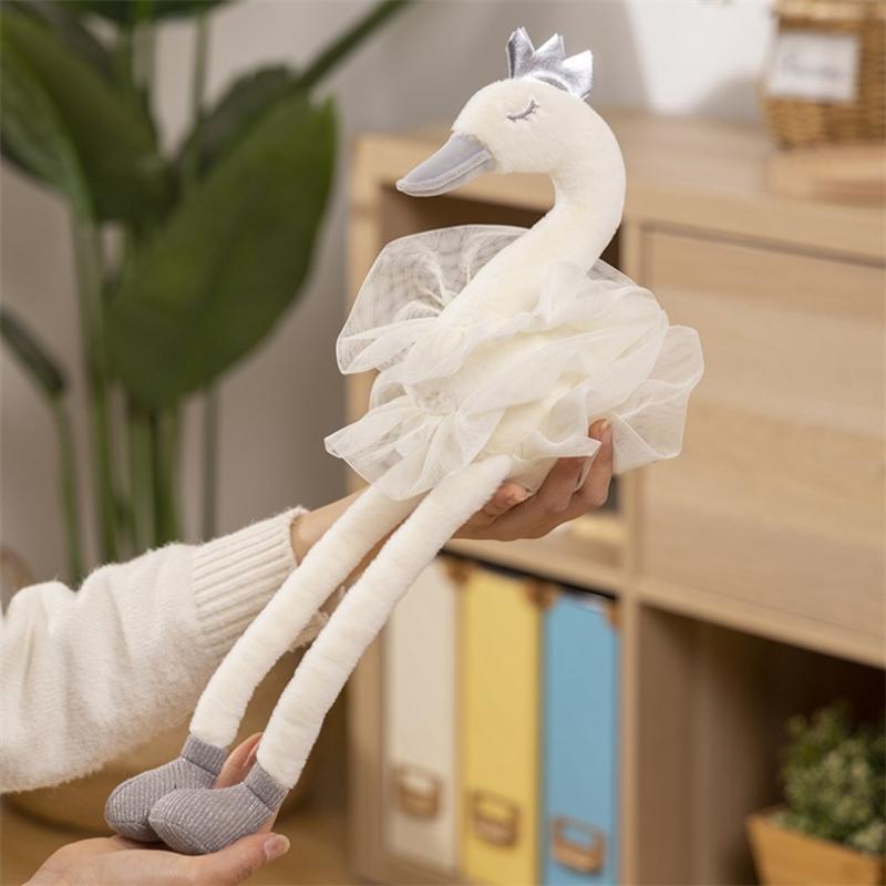 Cartoon Swan Plush Doll Cute Sweet Princess Crown Swan Plush Toy Stuffed Animal Doll Toys Lovely Soft Pillow Home Decoration