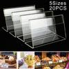 Bracket Price Tag Stand Name Card Reusable Sign Transparent Conference 20pcs For Poster Rack L Shape Label Stand Display