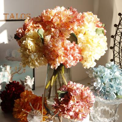 1 Branch Artificial Hydrangea Non-Withered Decorative Faux Silk Cloth Practical Simulation Hydrangea Artificial Flower Party Decoration