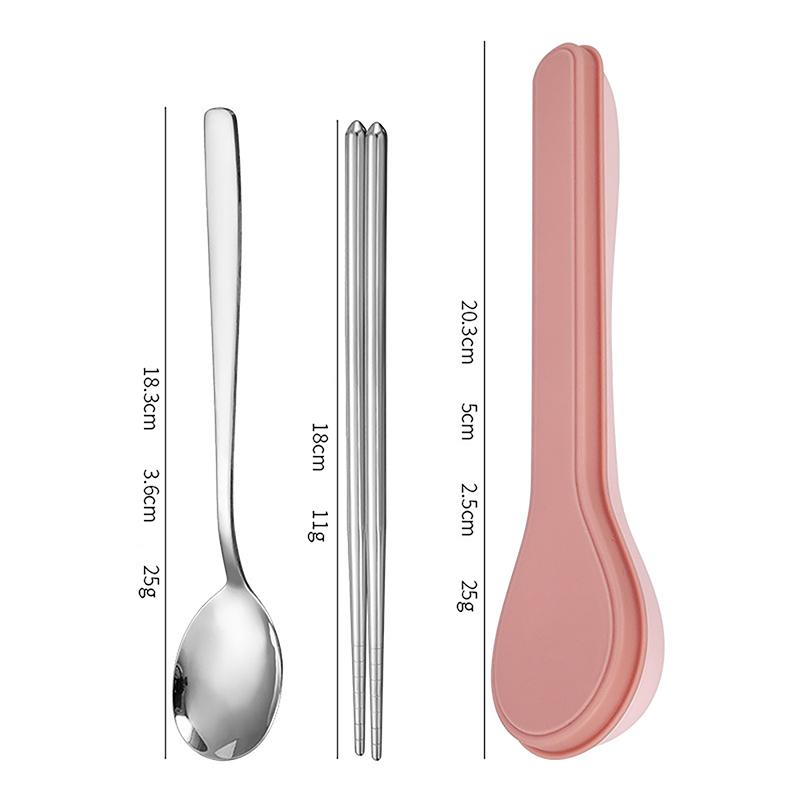 Sada příborů z nerezové oceli 410, úložný box, přenosné nádobí, kuchyňské nádobí v korejském stylu, domácí školní kuchyňské náčiní