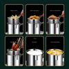 Small Deep Fryer Pot with Basket, Mini Deep Oil Fryer, 304 Stainless Steel Gadgets with Anti Scalding Silicone Handle
