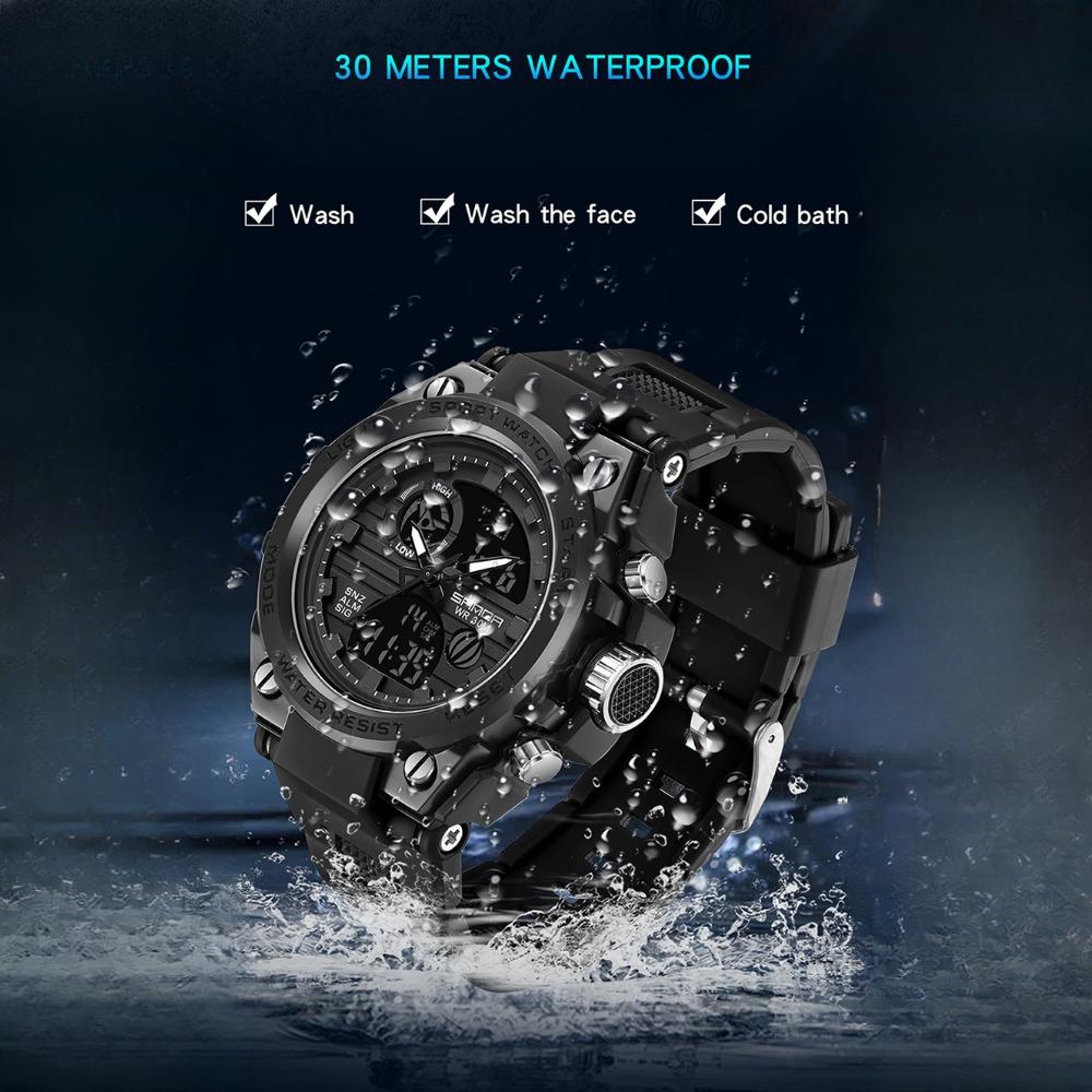 SANDA Fashion Trend Electronic Watch Multifunctional Waterproof Wristwatch