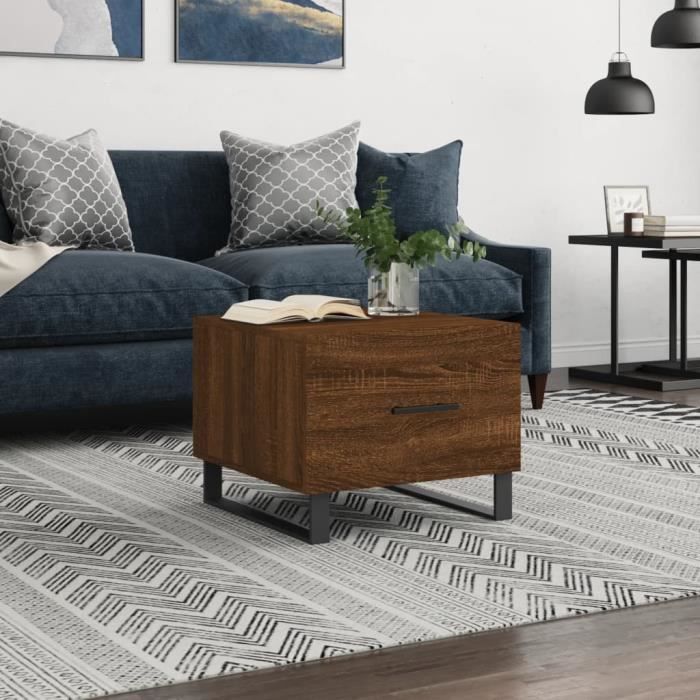 VidaXL Coffee Table Brown Oak 50x50x40 Cm Engineered Wood 829458