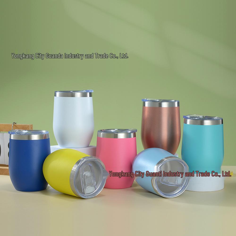 12oz Isolierter Eierschalenbecher | doppelwandiger Edelstahl Rotwein-Tumbler