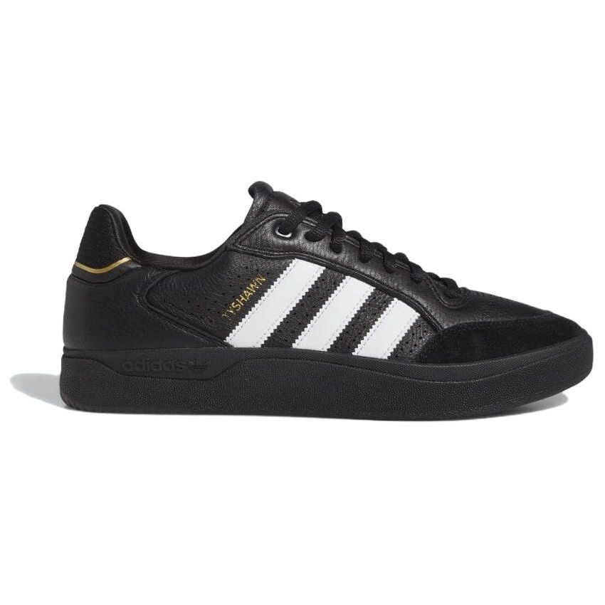 Adidas Tyshawn Low Black White Gold Leather Unisex Sneakers Core-Black Cloud-White Gold-Metallic IE3124