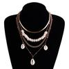 Necklace Jewelry, Multi-Layer Beach Wind Stacked Broken Shell Bead Chain, Pendant Neck Chain Necklace Jewelry For Women