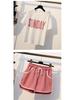 2025 Damen Sommer Zweiteiler im koreanischen Stil: Kurzarm-Top & Lässige Shorts - Trendig & Vielseitig für Studentinnen.