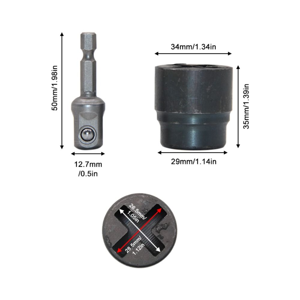 1Set High Hardness Cross Shape Socket Wrench Conversion Connect Rod  for Impact Drivers
