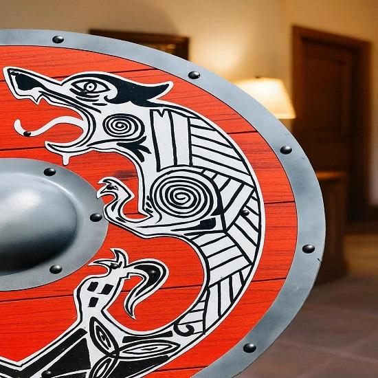 Ragnar Lothbrok Wooden Shield Viking Round Wall Art, Norse Cosplay Prop  Medieval Warrior Decor, Halloween or LARP Gift