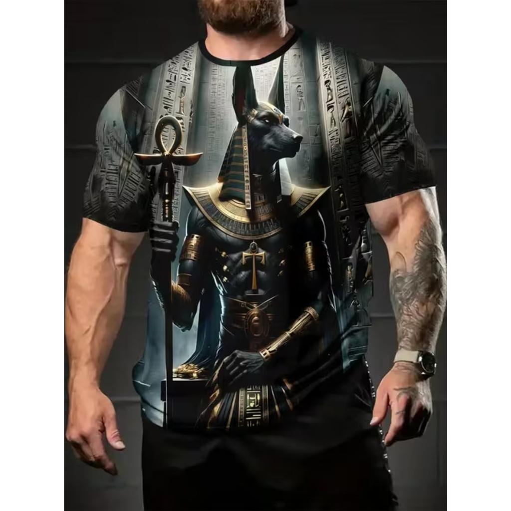 New Summer Men's Fashion T-shirt Personality Simple Pattern Printed Men's T-shirt Top