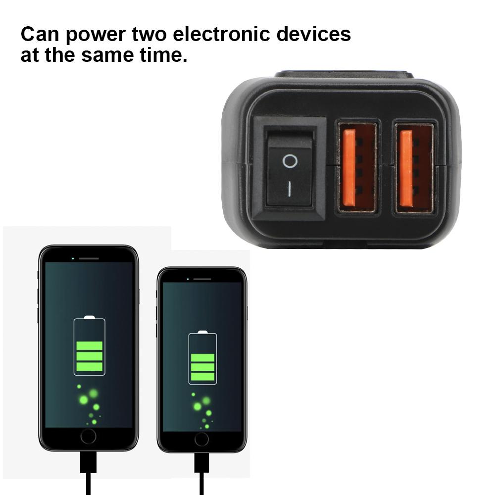 Vehicle-mounted Motorcycle Quick Charger Digital Voltmeter Adapter Dual USB Charger QC 3.0 Moto Accessories Waterproof Dustproof