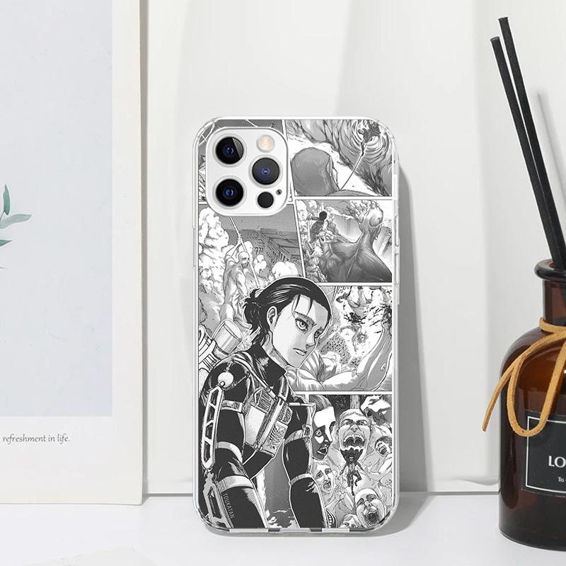 Attack-Titan Anime Phone Case For Iphone 17 Air 16 15 Plus 16E 14 Pro Max 13 Mini 12 11 7 8 SE Fundas Soft Back Cover 17 Air 16