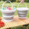 10L Foldable Water Bucket with Handle Portable Lightweight Multifunctional Outdoor Camping Fishing Car Washing Collapsible Water Storage Pail