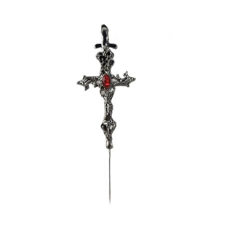 1Pc Gothic Dark Irregular Black Bird Cross Rose Pendant Earring Elegant Dangle Stud Earrings Women'S Halloween Jewelry