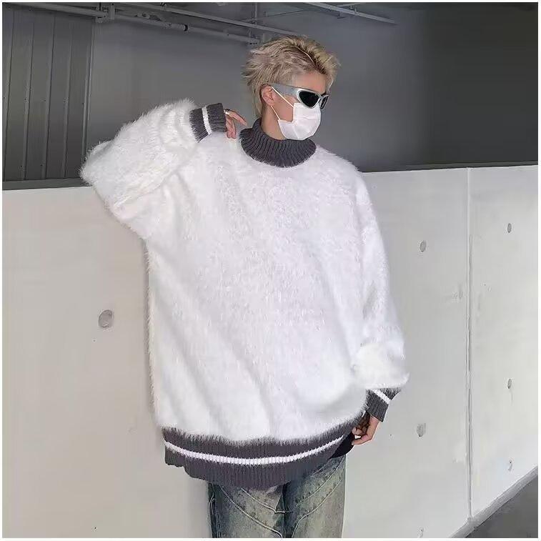 Spring & Autumn Youth Trendy Knitwear: Simple Literary Japanese Harajuku Long Sleeve Sweater 2XL