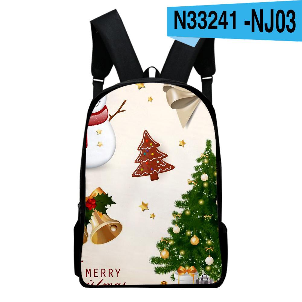 Classic Popular Merry Christmas Notebook Backpacks Pupil School Bags 3D Print Oxford Waterproof Boys/Girls Laptop Backpacks