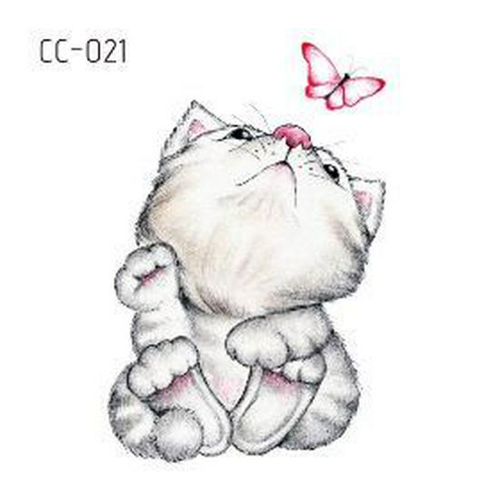 Adesivi Tatuaggio Cartoni Animati Animali Adorabili: Design di Gattini, Cuccioli e Coniglietti Carini
