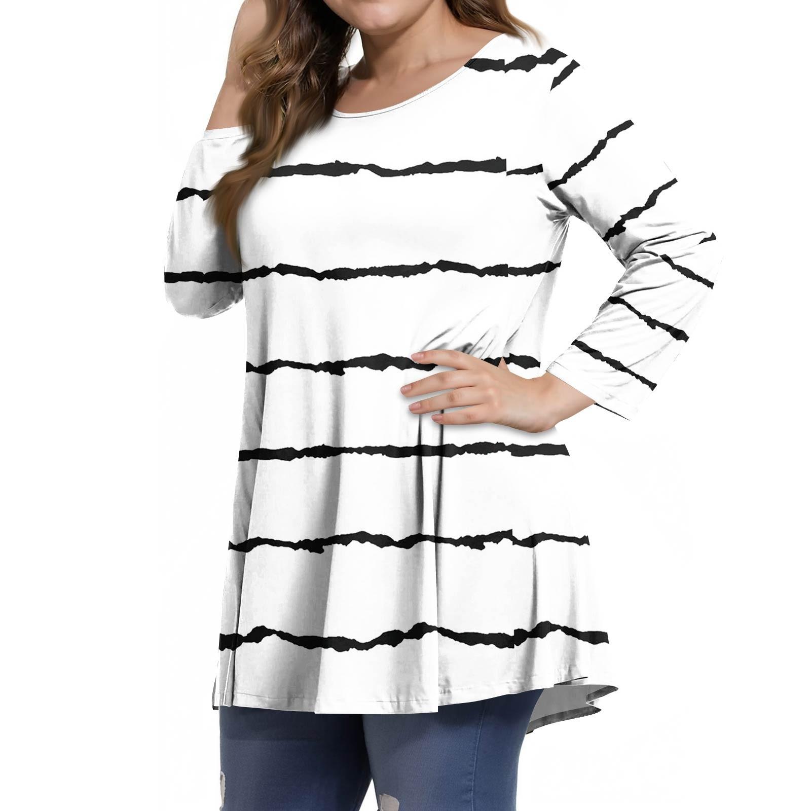 

Женская модная повседневная футболка с принтом, круглым вырезом и рукавами 3/4 L белый