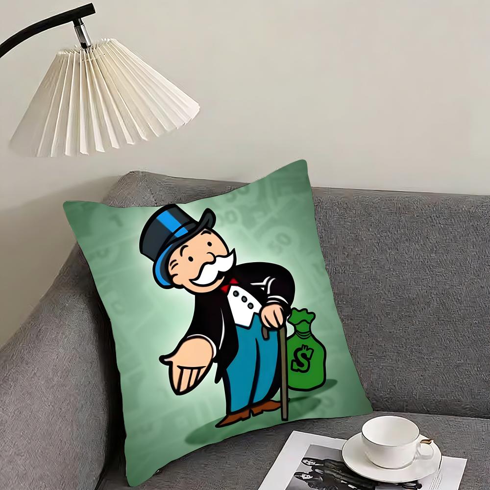 

Cartoon MMonopoly Cute Cushion Cover Pillowcase Ultra Soft Skin Friendly Fabric Cloud Like Comfort Concealed Zipper 30x30cm