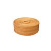 Breathable Handwoven Water Hyacinth Container With Protective Cover Portable Storage Solution For Towels Linens