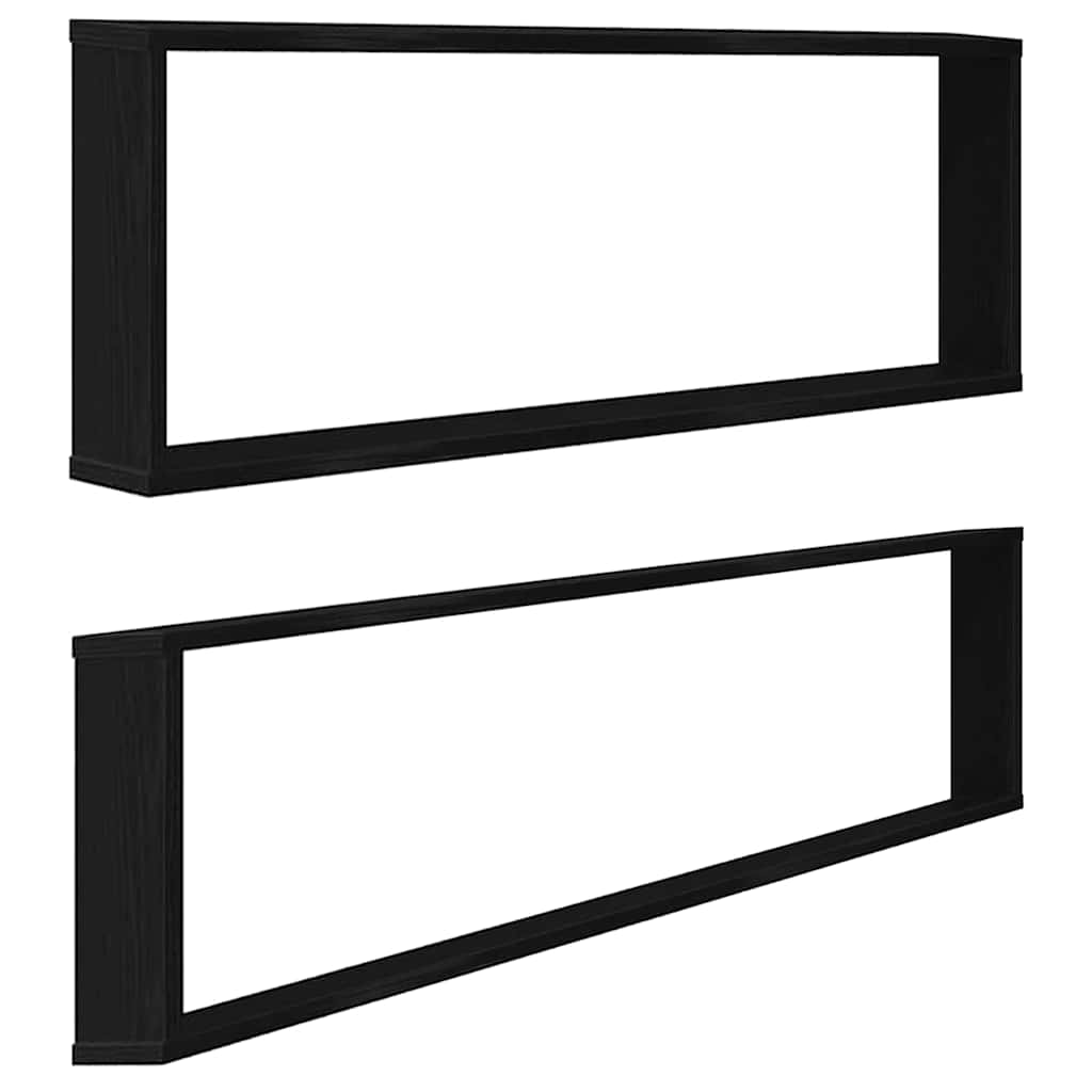 Cube Shelves 2 pcs Black Oak Effect 100 x 15 x 30 cm