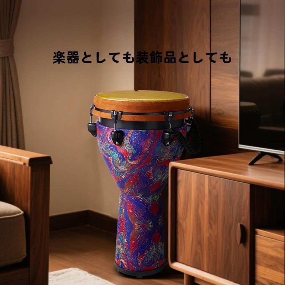 lvjiajin Djembe Hand Drum Percussion Instrument Ethnic Musical Instrument 12 Inches Suitable for Beginners to Adults