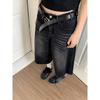 Harajuku Vintage Vysoký pas Černé Retro Prané džínové šortky Dámská móda Ležérní Volný střih Y2K Streetwear Středně dlouhé Krátké
