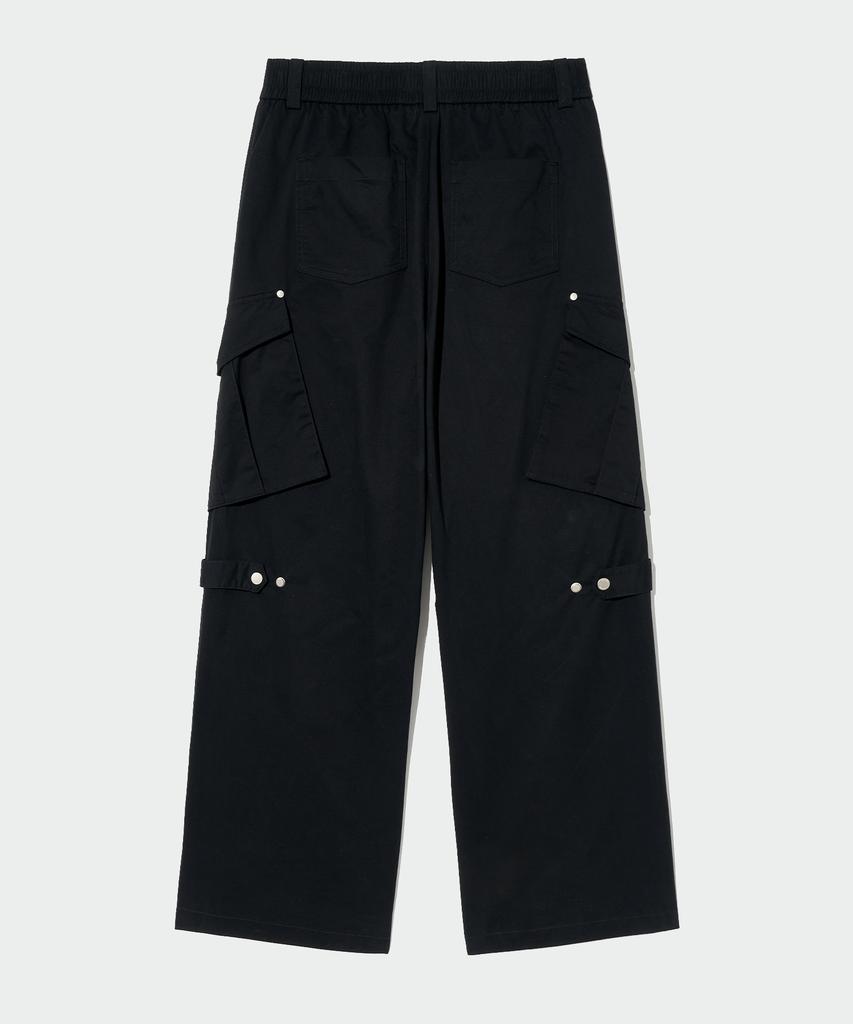 ECORR Cotton Wide Cargo Pants_Black