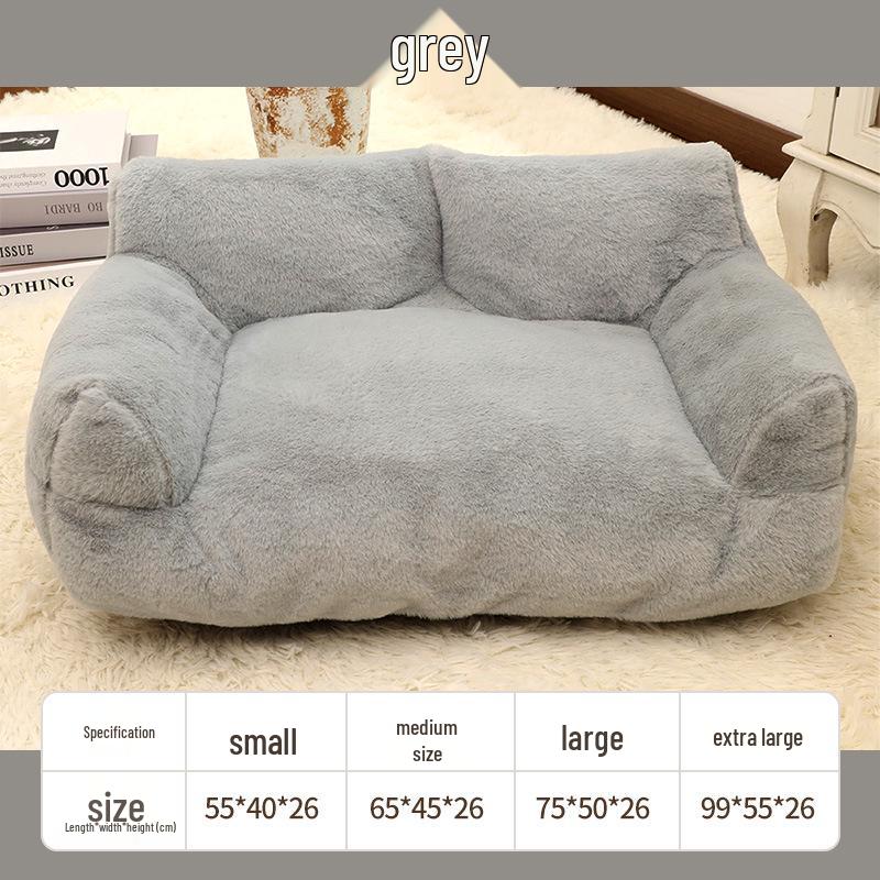 Extra Large Soft Pet Sofa: Four Seasons Rabbit Fur Bed for Cats & Dogs