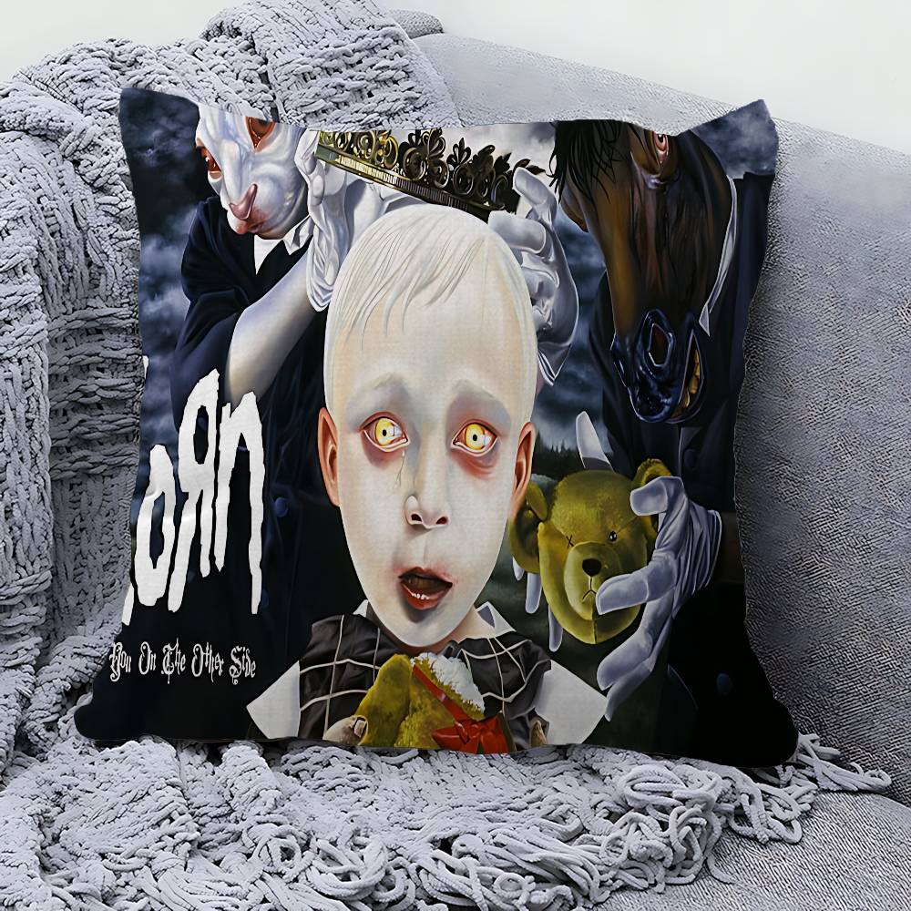 Rock Band K-Korn Decorative Room Aesthetics Pillow Case Home Decor Bedroom Sofa Bed Couch Pillow Cover 45x45