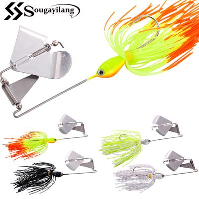 SOUGAYILANG Angelköder Bleikopf Angelköder Buzz Bait Metalllöffel Prop Spinnerbait Angelköder