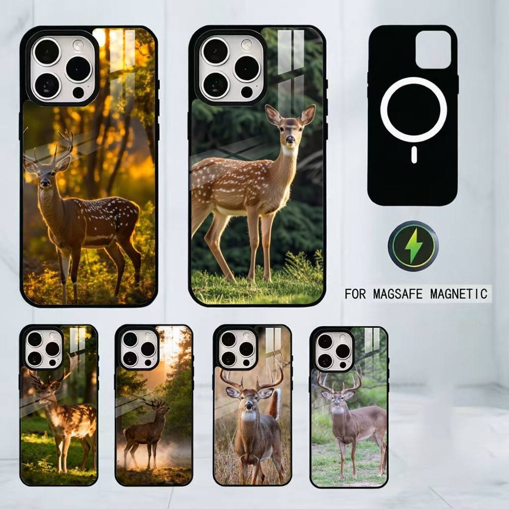 Deer Hunting Phone Case For iPhone17,16,15,14,13,12,11 Plus,Pro Magnetic with Magsafe Wireless Charging