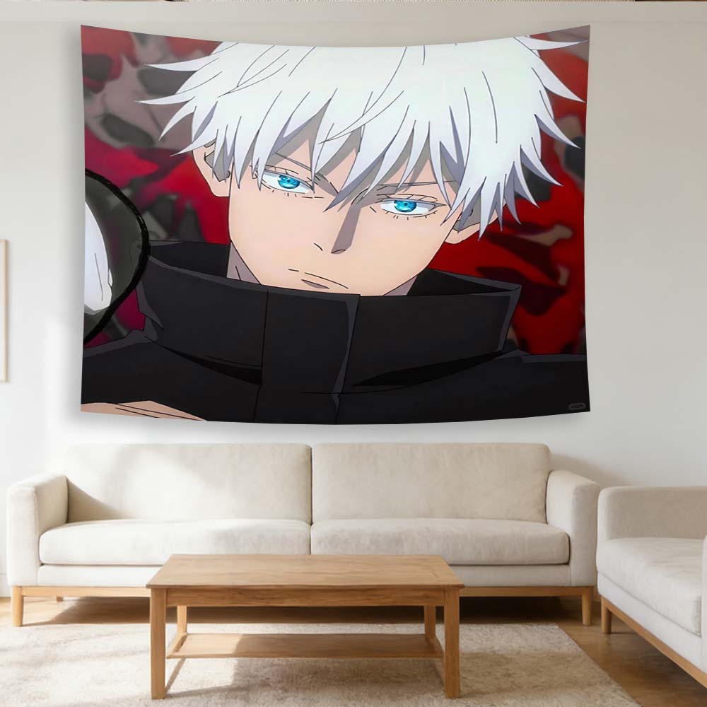 Jujutsu Kaisen Gojo Satoru Arazzo Decorazione Murale Anime Stampa Piatta Camera da Letto Ostello Stendardo Fan JJK Regalo