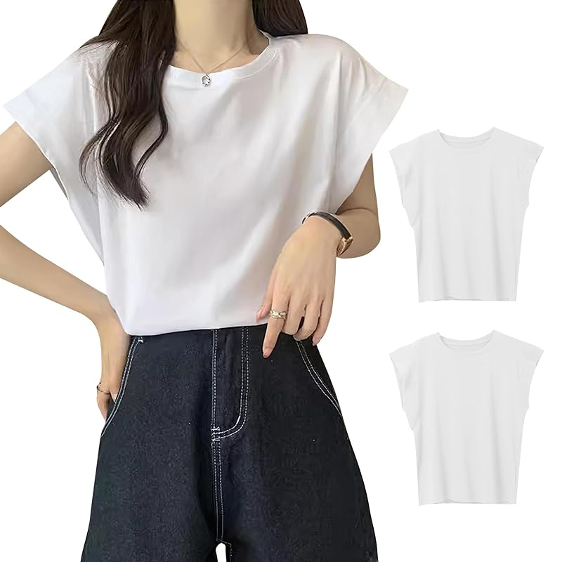 

[PALAME] T-shirt ladies french sleeve [Sweet atmosphere, slimming effect, good texture] french sleeve t-shirt sleeveless tops short sleeve Relaxing