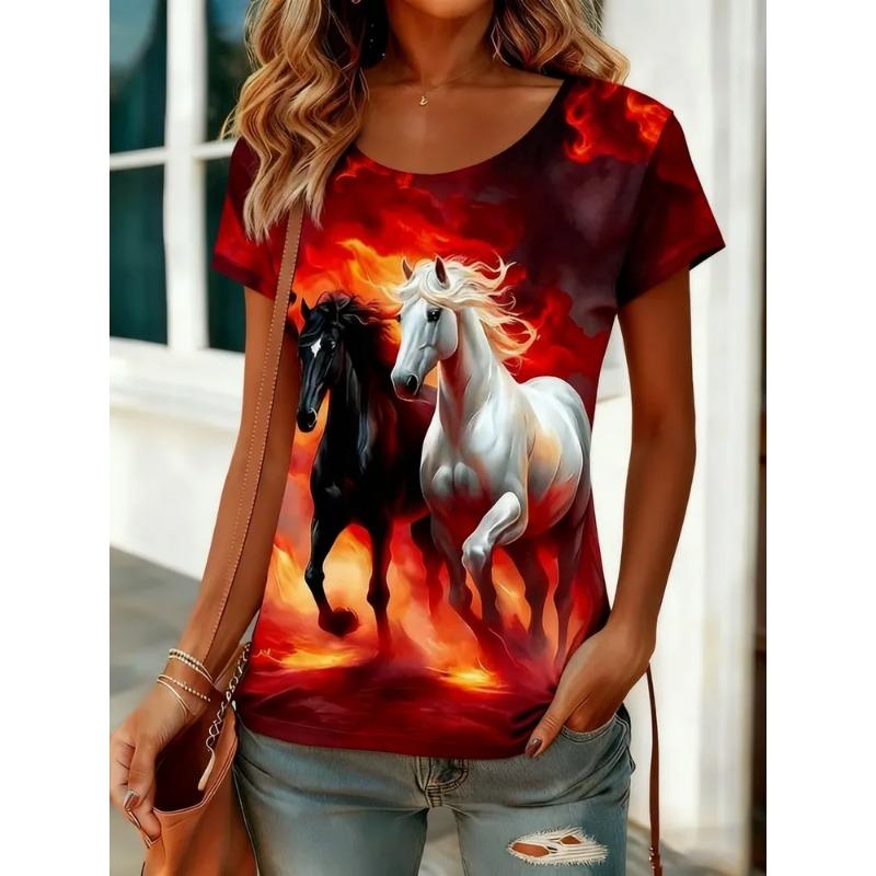 3D Printed Women's T-shirt Summer Breathable Fashion Versatile Casual