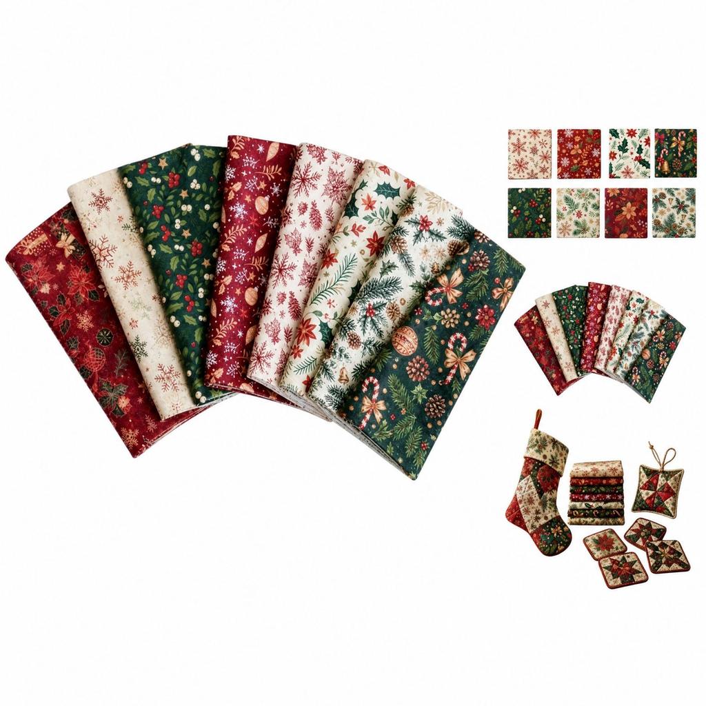 Christmas Tree Plaid Fabric Bundle for Patchwork, Sewing, Quilting and DIY Projects