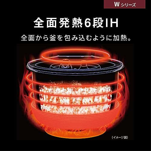 Panasonic Rice Cooker 5.5 Go Rapid Pressure Reduction Valve & Large Firepower IH Odori Cooker Full Heat Generation 6 Stage IH Type White SR-W10A-W