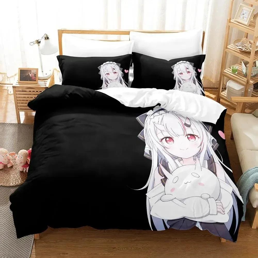 3D Nakiri Ayame Bedding Set Single Twin Full Queen King Size Anime Duvet Cover for Adult Kid Bedroom