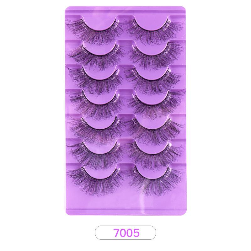 High Imitation Mink Hair False Eyelashes Dense Curl Simulation 7 Pairs Of Eyelashes