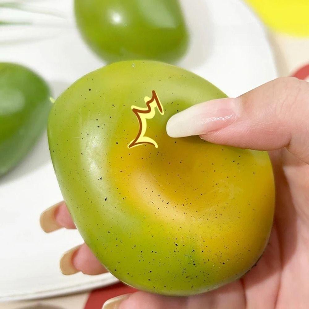 Color Changing Mango Squishy Toy Simulation Mango Decompression Toy New Pinching Toy  Stress Relief