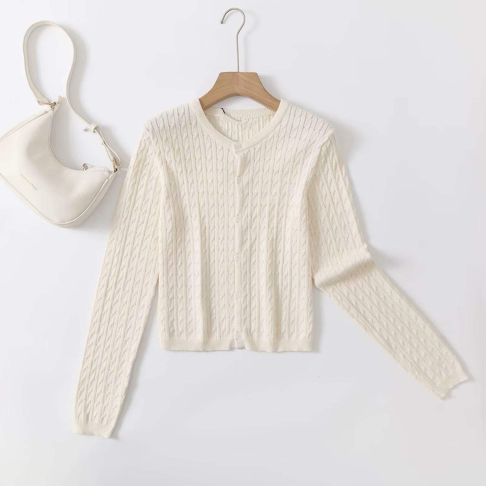 

BM&MD&ZA Women s Spring/Summer Casual Cable Knit Sweater with Long Sleeves Small