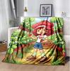 Strawberry Flannel Blanket Soft Warm All-Season Throw, Design for Camping, Car Travel, Hiking Sofa, Bed, Office Perfect Gift for Parties