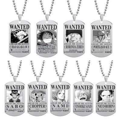 One Piece Beloningsketting: Zoro & Ace Titanium Stalen Hanger