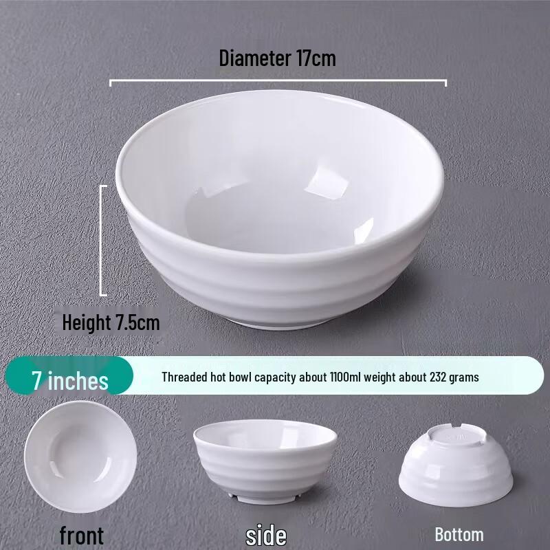 7-inch Melamine Threaded Soup Bowl