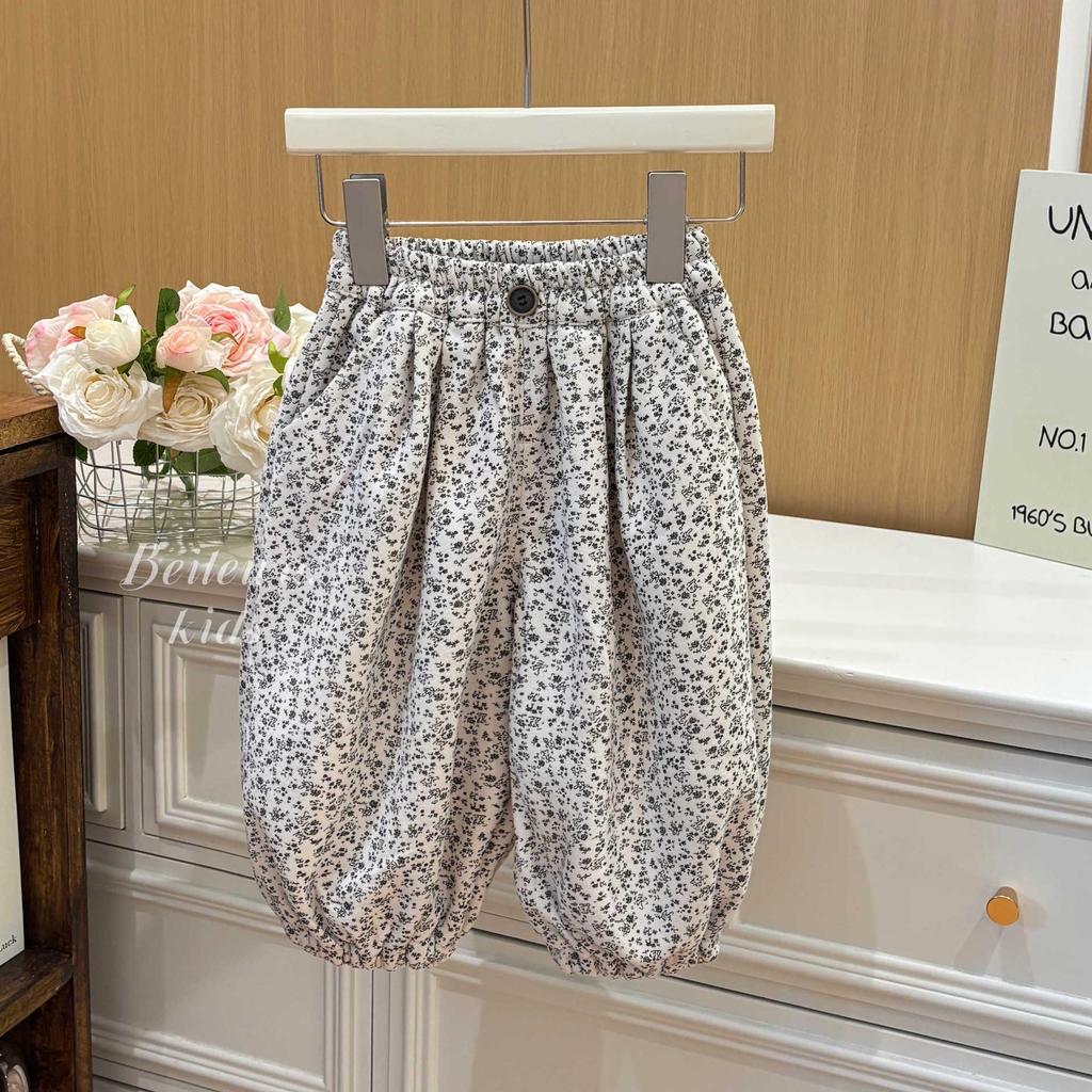 Autumn Floral Casual Pants for Girls - Versatile Fashion Foreign Style