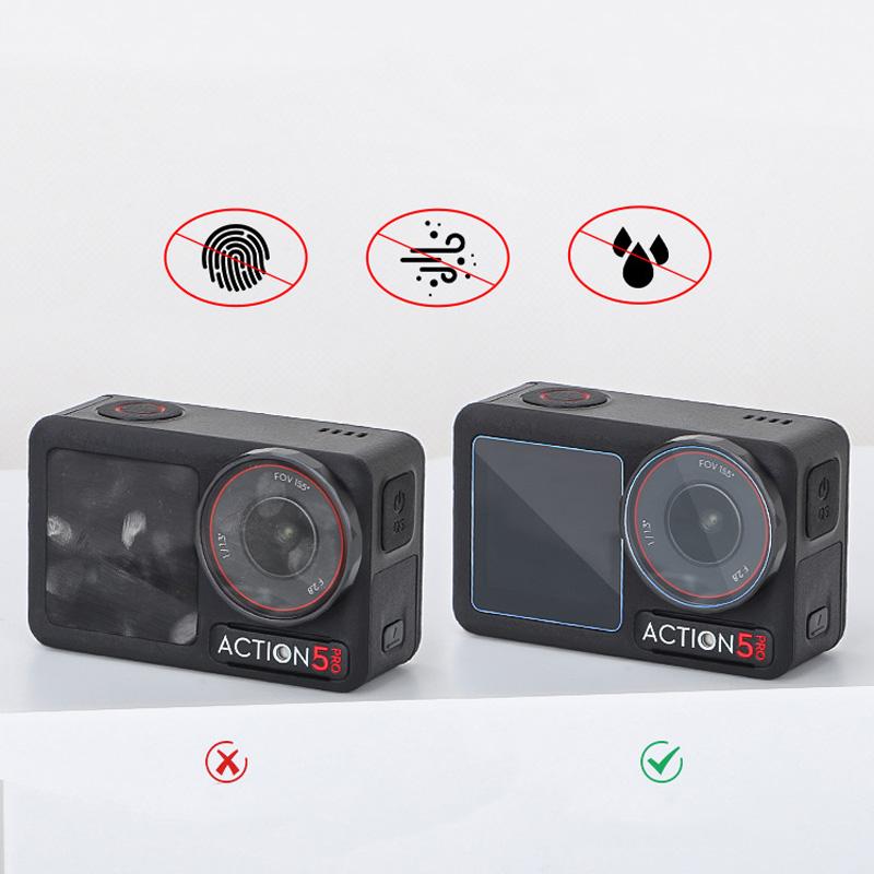 Lens Tempered Glass Film for DJI Osmo Action 5 Pro Camera Scratch-proof Screen Protective Film for DJI Action 5 Pro Accessories