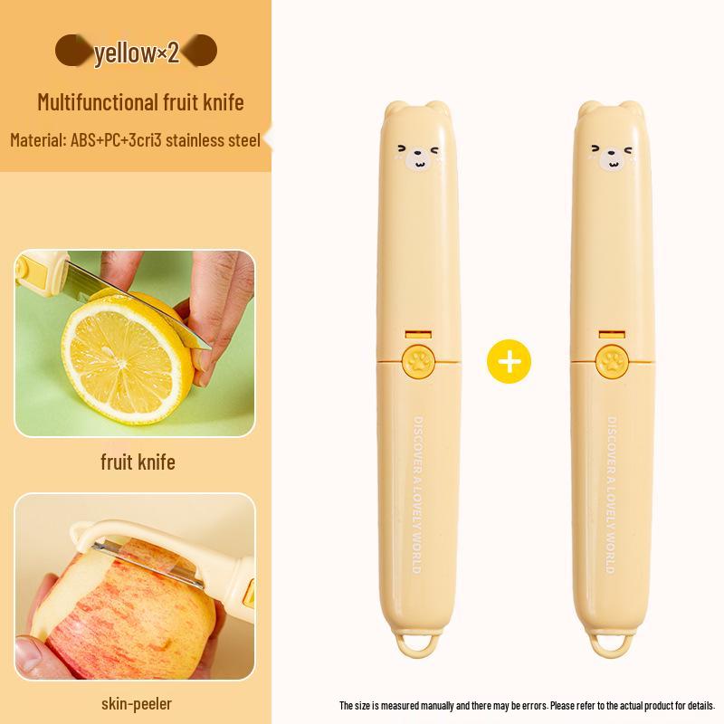 Folding Dual-Headed Fruit Knife & Peeler - Portable & Multifunctional for Home Use